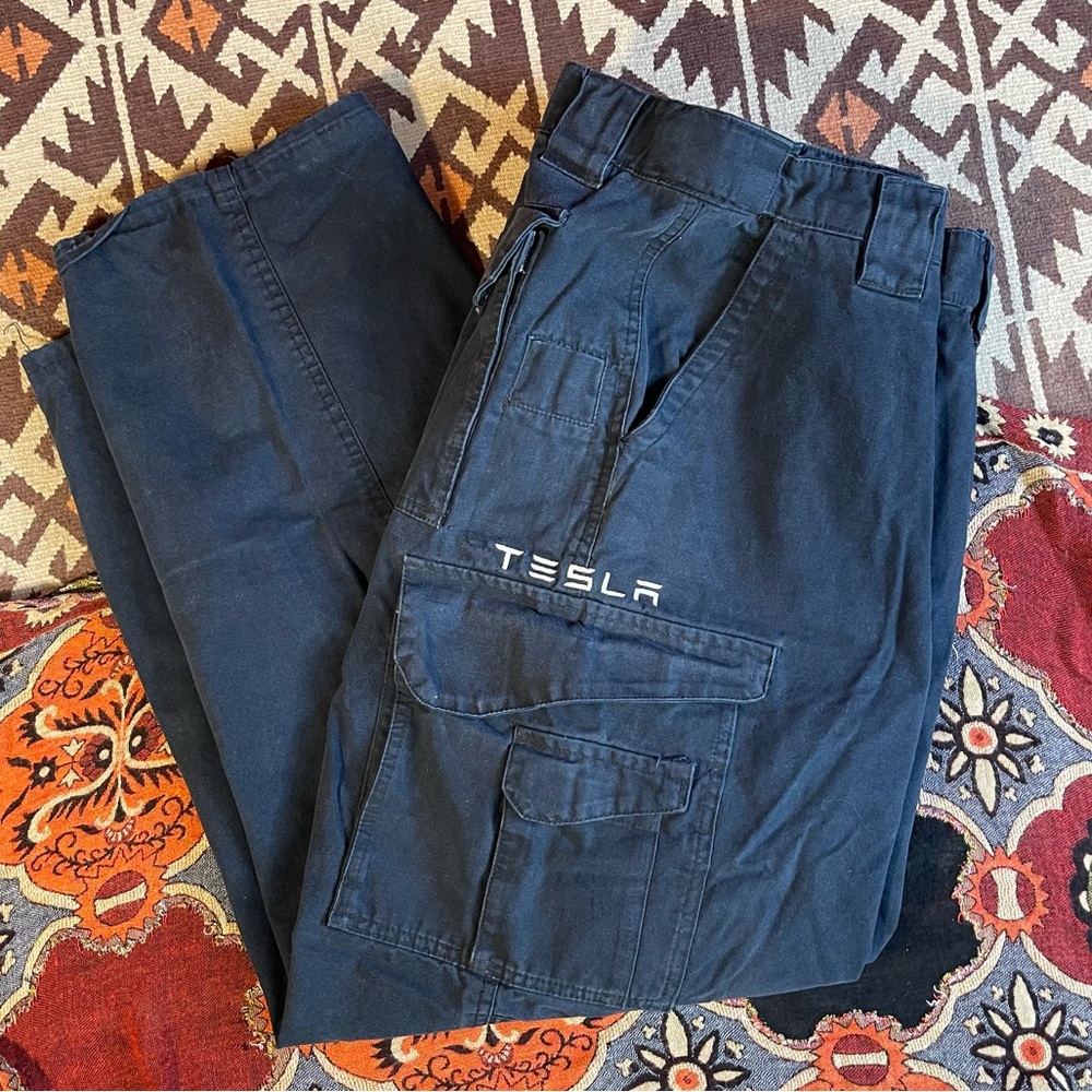 Tru-Spec Tesla Branded Black Tactical Cargo Pants Adjustable Waist Band 38/28